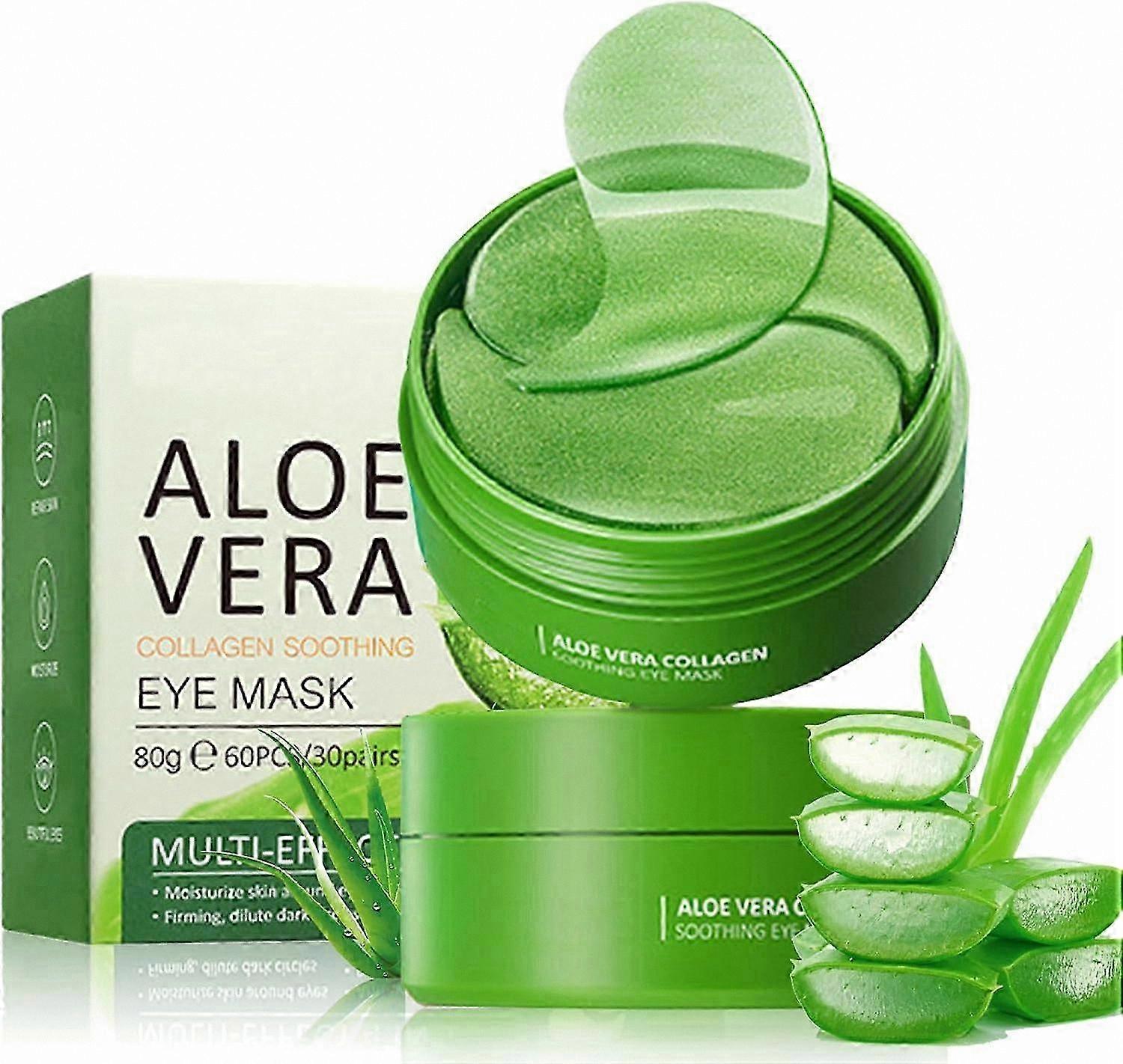 Aloe Vera Infused Eye Patches, 60 Count Cooling Gel Masks for Puffy Eyes and Hydration Support