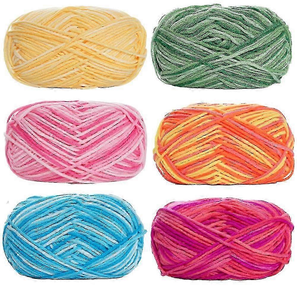 مجموعة خيوط الحياكة: 6 كرات من خيوط الحياكة المزدوجة للمشاريع الحرفية والملابس والبطانيات