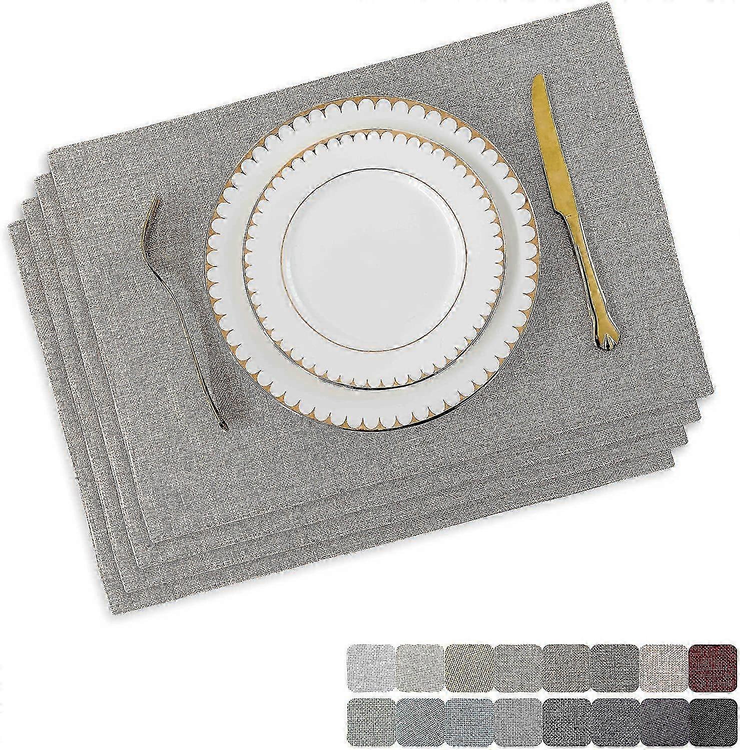 Set Of 4 Heat Resistant Dining Place Placemats Washable Kitchen Tab...