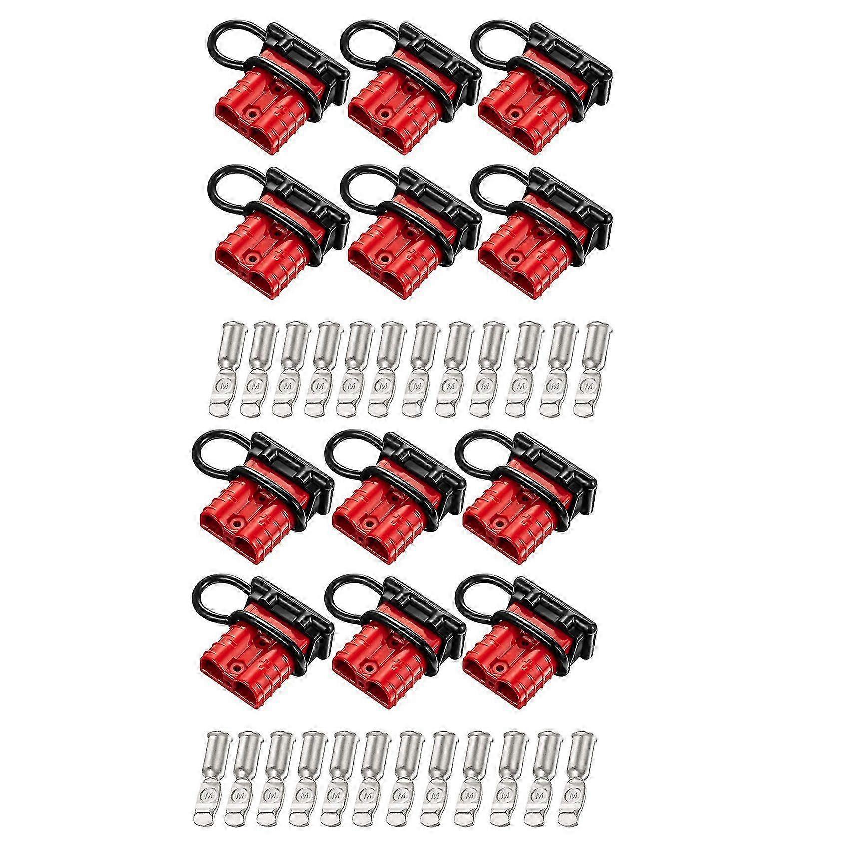 Enhanced Battery Quick Connector Kit - 12 Sets of 6-10 Gauge 50A Connector for 12-36V Battery Disconnect Wire Harness Plug