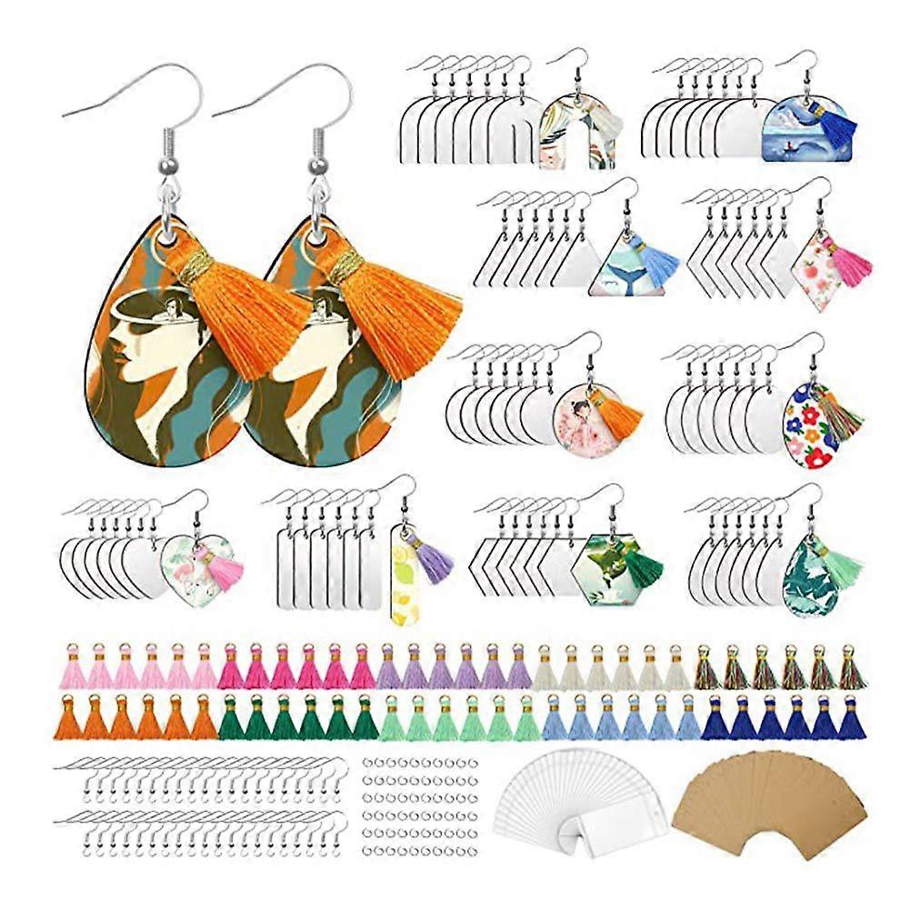 300Pcs Sublimation Blanks , 60Pcs Sublimation Earring Blanks, Earring Hooks,Designed Earrings Makin