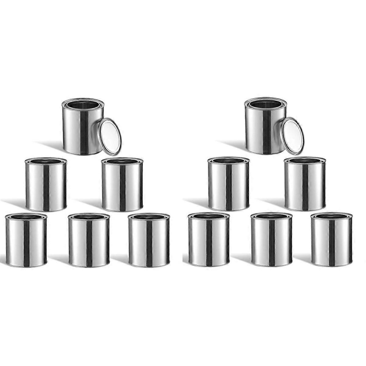 12st metallfärgburkar 0,5L tomma ofodrade färgburkar metallfärghinkar för hantverk DIY-projekt Stor
