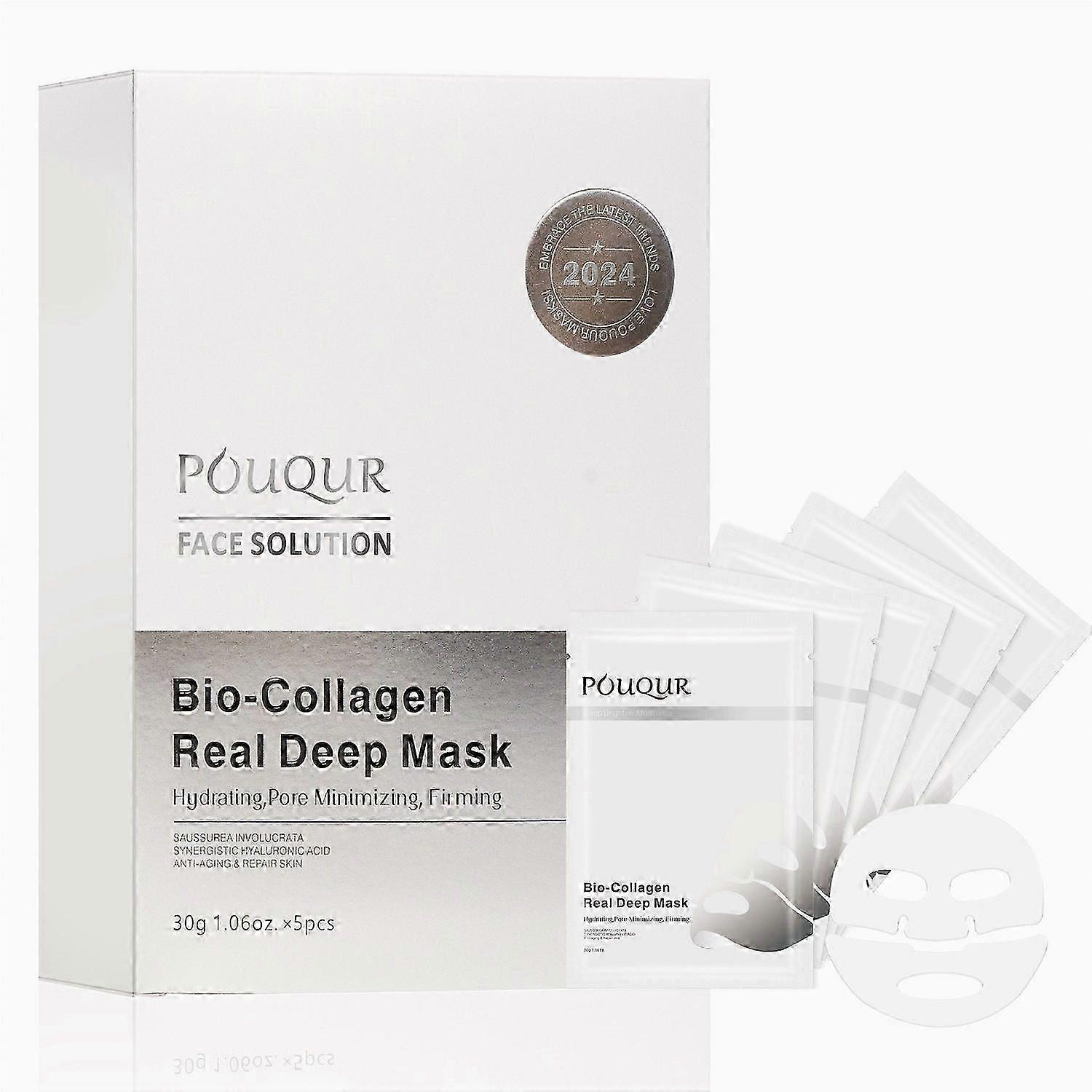 Bio-Collagen Real Deep Mask, Overnight Collagen Lifting Masks, Hydrolyzed Collagen Mask for Moisturizing, Firming, Elasticity Boost