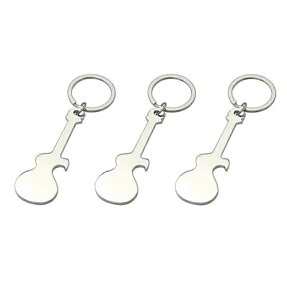 Alloy Keychain Bottle Opener Guitar Shaped 3Pcs