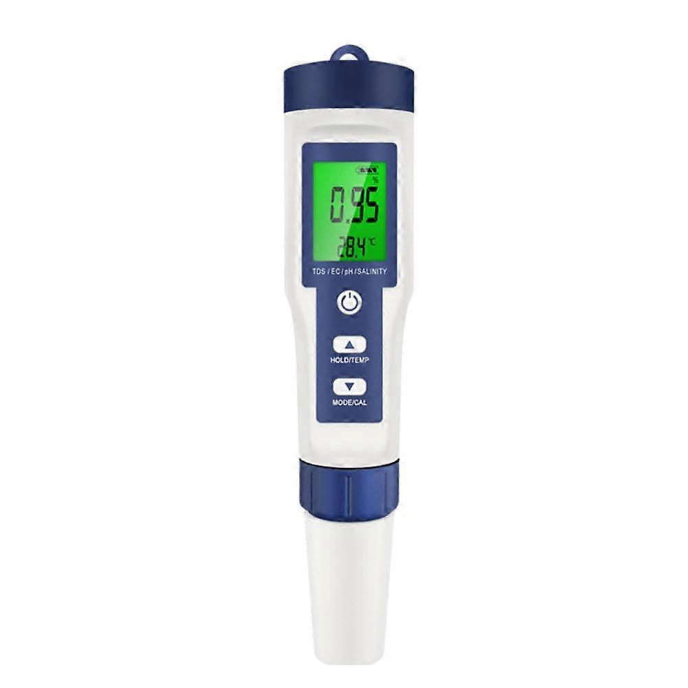 5 in 1 Digital Temperature Meter for Aquarium TDS EC pH Salt Salinity Water Quality Testing and Acidimeter