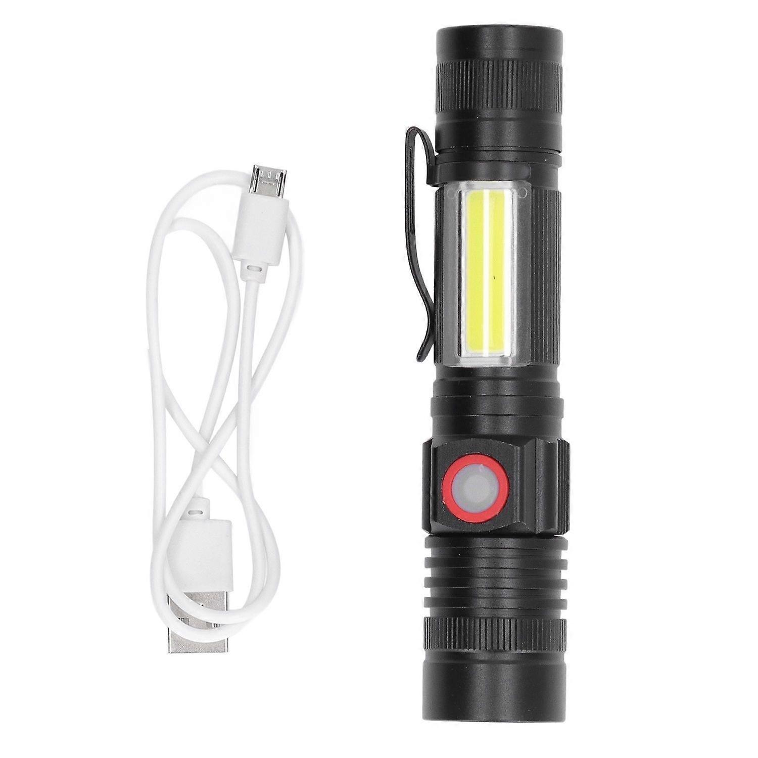 USB Flashlight - Mini, Magnetic, Zoomable LED(Black)