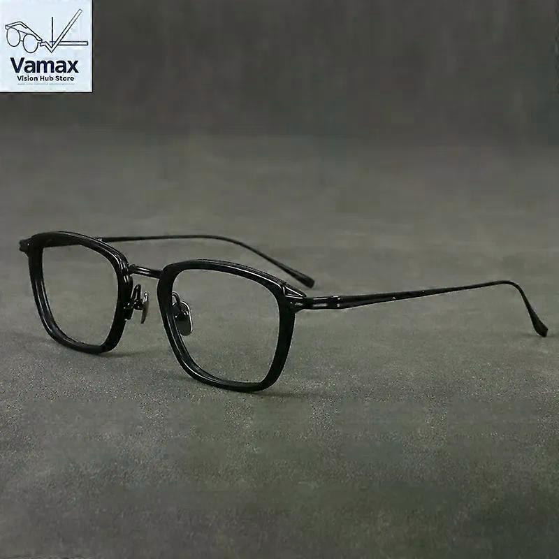 Retro Pure Titanium Oversize Glasses Frame for Men Women Luxury Square Eyeglasses Casual Ultralight Reading Eyewear