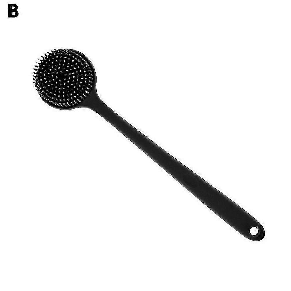 Silicone Shower Back Brush With Long Handle Back Scrubber Massage Cleaning