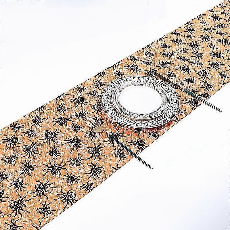 Halloween table runner tablecloth fine linen print flocked tablecloth creative Halloween tablecloth table decoration