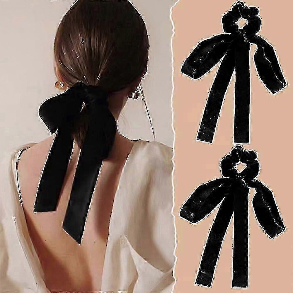 أقواس الشعر المخملية للنساء الفتيات ، الأسود المخملية القوس الشعر الشريط القوس كليب الشعر ، الشعر باريت ذيل حصان حامل اكسسوارات الشعر