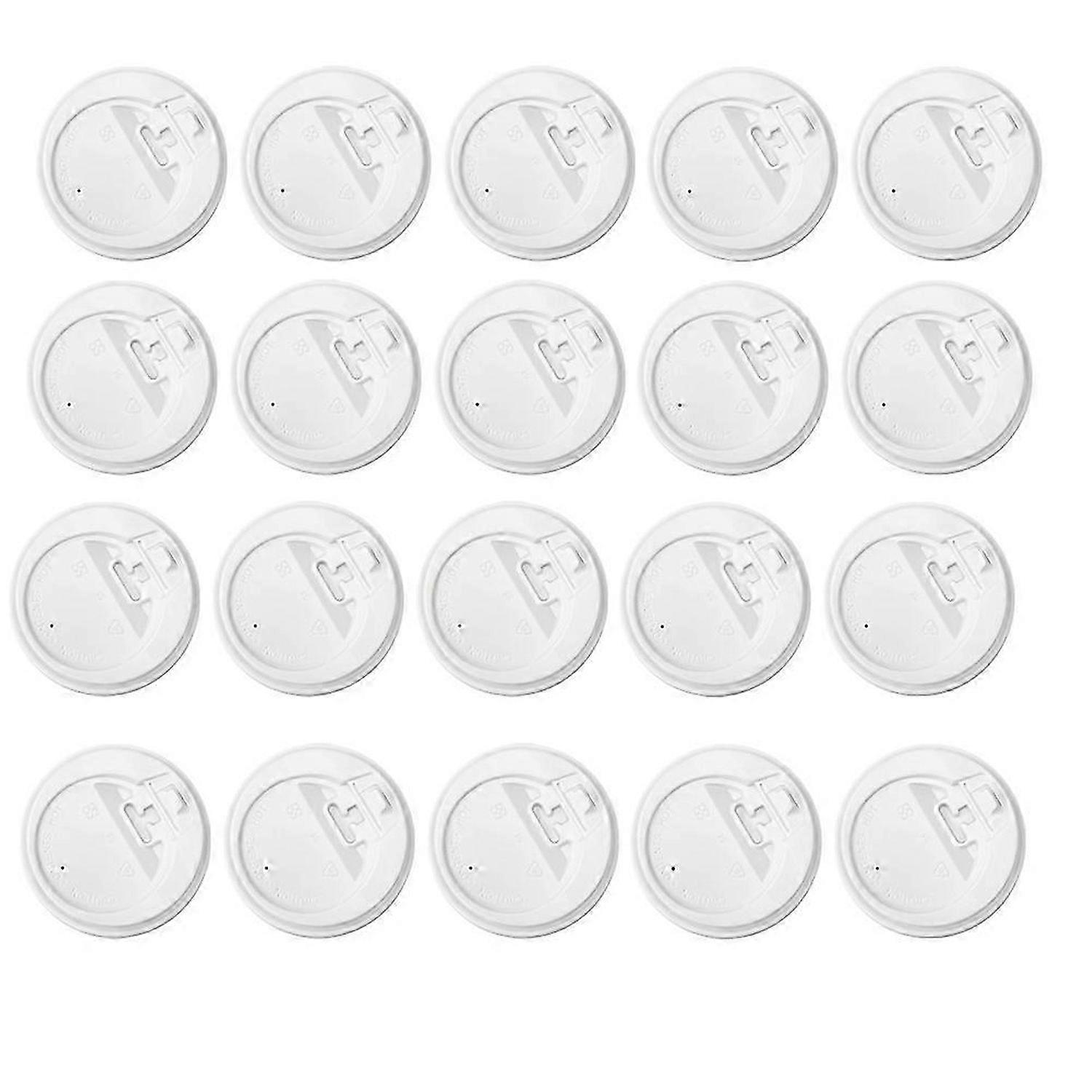 200Pcs Count Coffee Cup Lids, 3.54inch Disposable Plastic Lids White