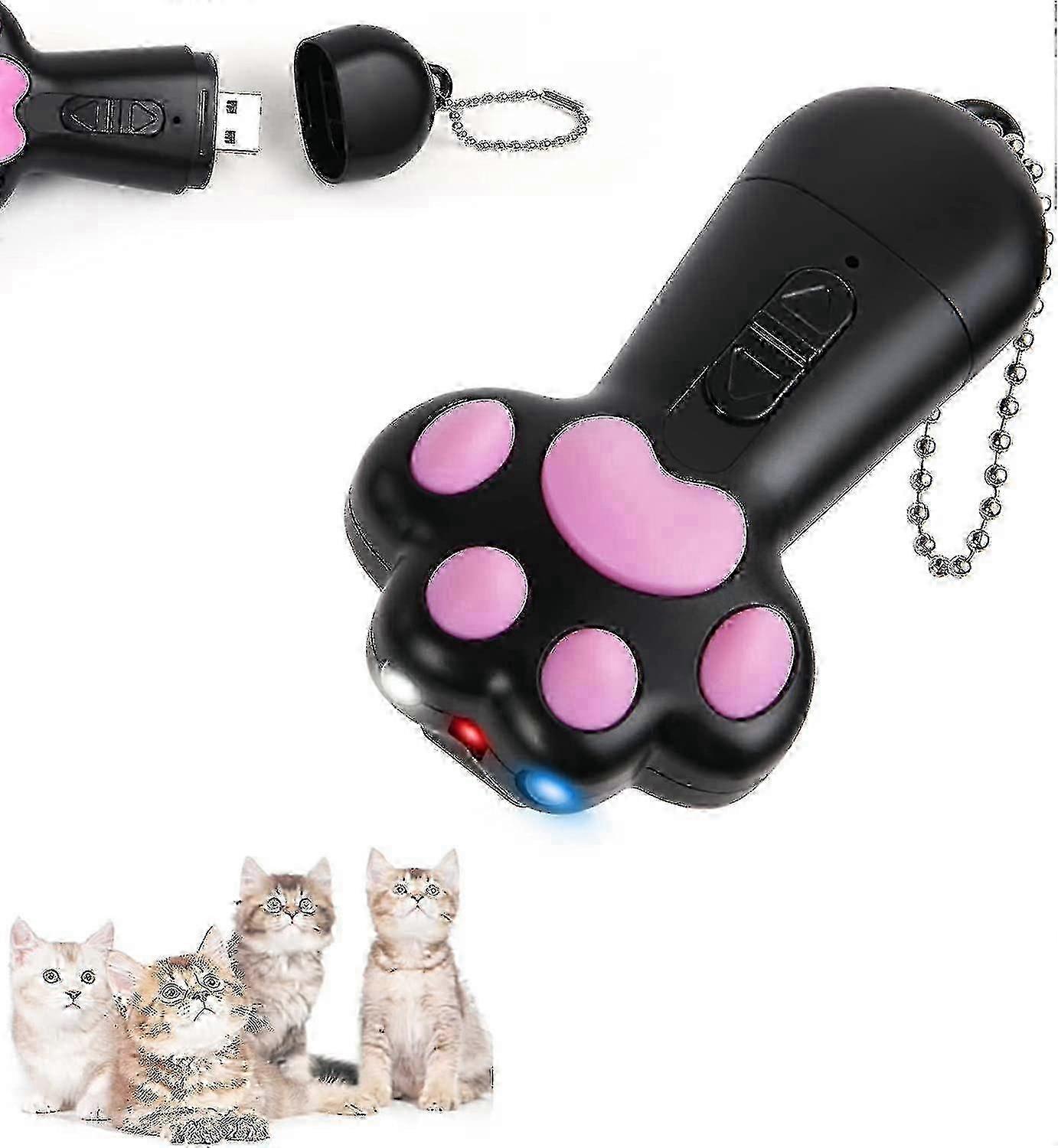 Interactive Cat Toy with LED Projection and 5 Patterns, USB Rechargeable