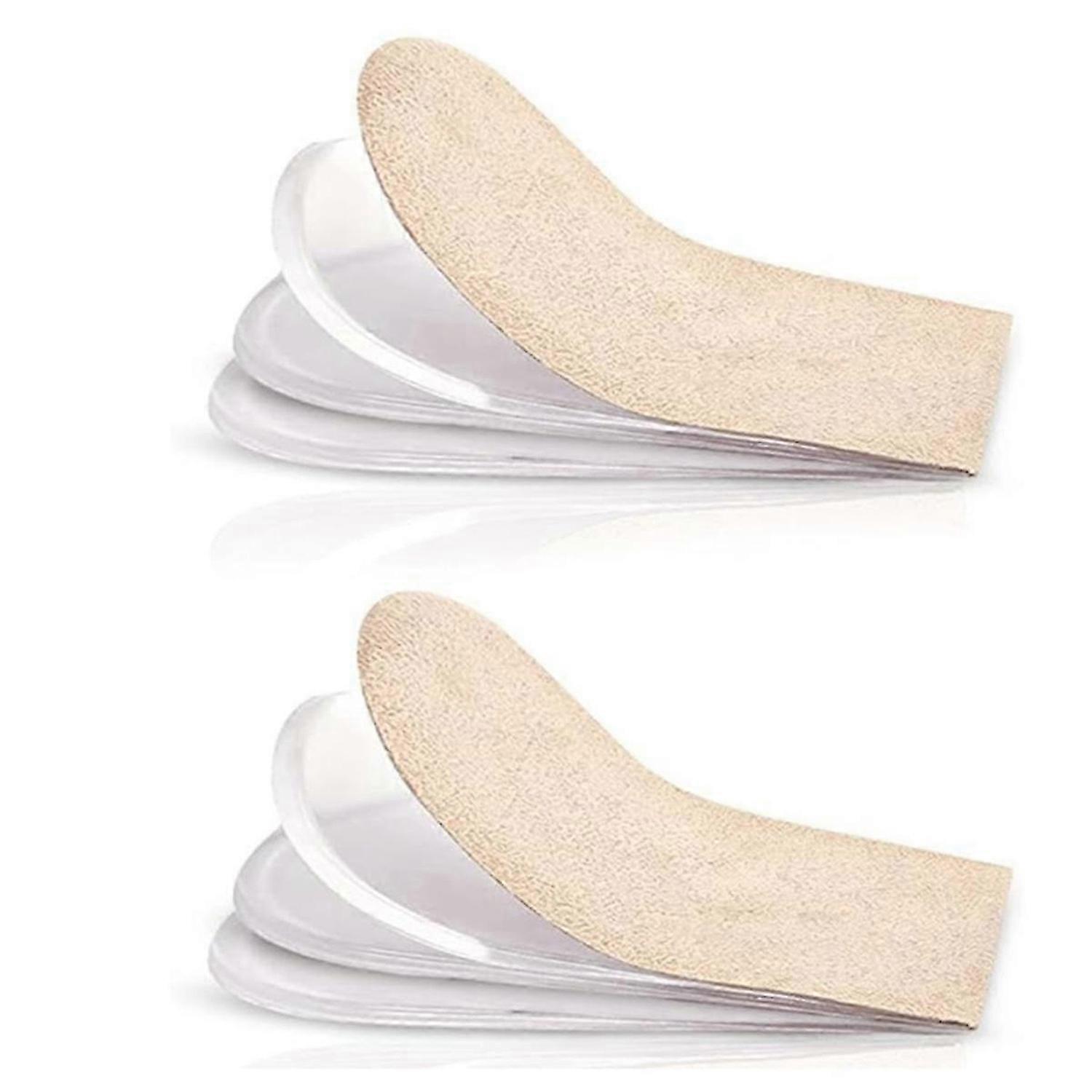 Adjustable Height Increase Insoles, 3-Layer Gel Heel Lifts Shoe Inserts for Leg Length Discrepancy, Achilles Tendonitis