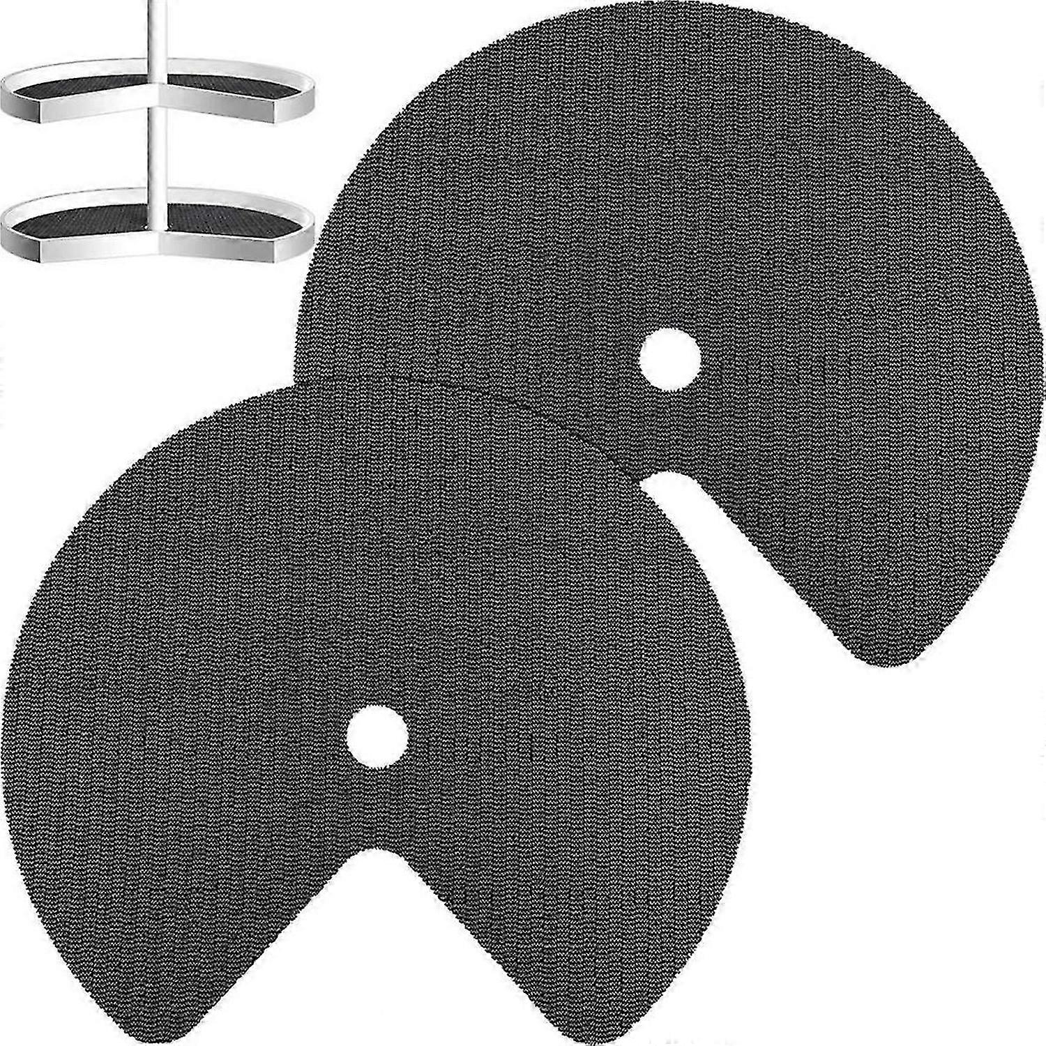 2Pcs Lazy Shelf Liner Circle Kitchen Liners Non Adhesive Cabinet Liners Non Slip Fridge Mats for Drawer Pantry 31Inch-B