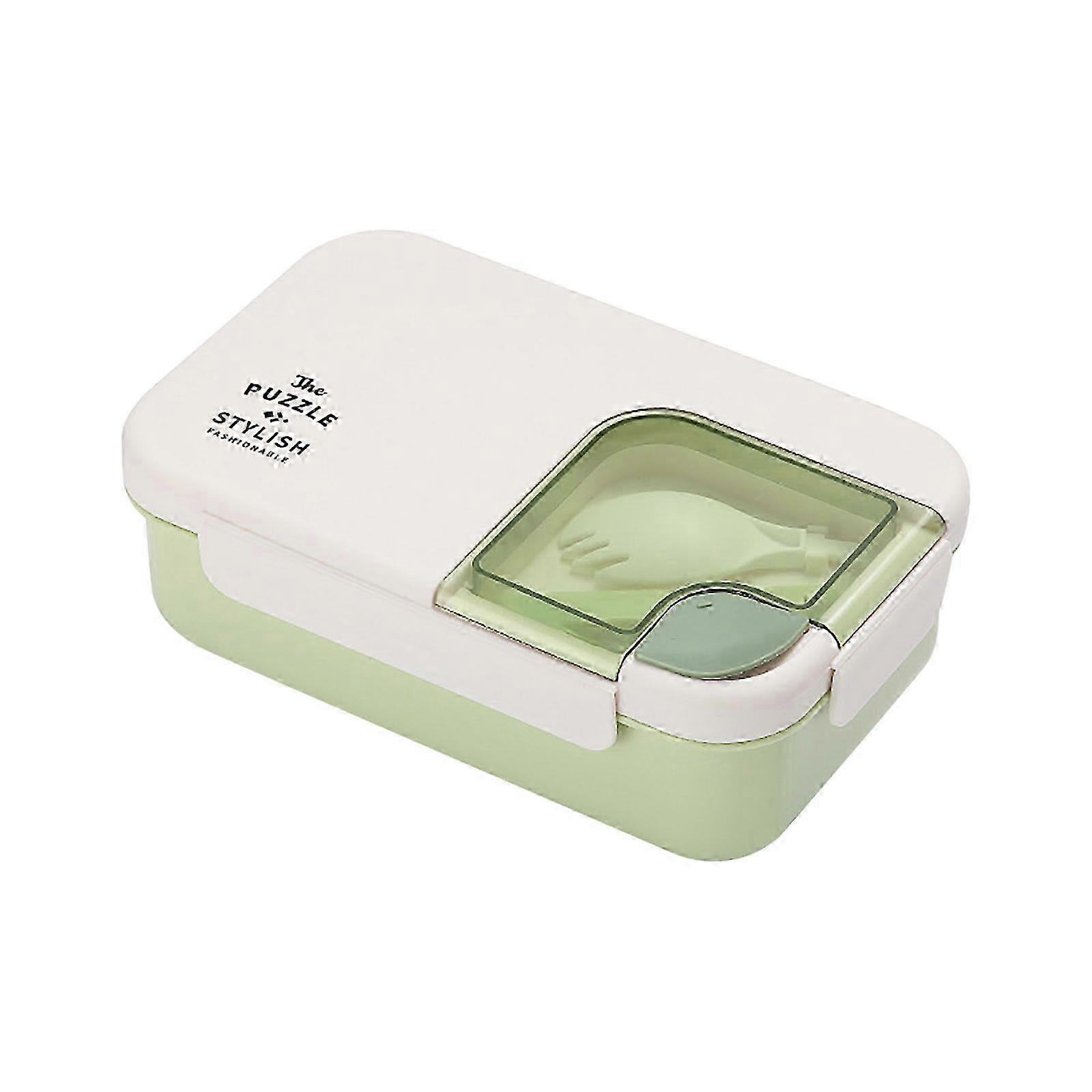 Rectangular Four-button Plastic Lunch Box Double-layer Microwaveable Student Lunch Box Office Worker Portable Tableware Lunch Box CC 2025