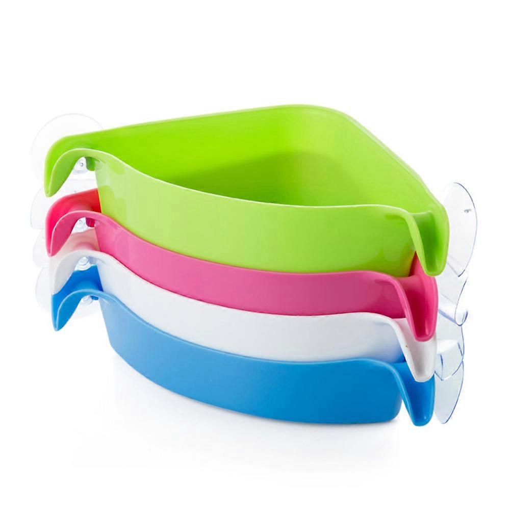 Suction Cup Shelf for Bathroom Wall Corner Triangle Storage Rack Green