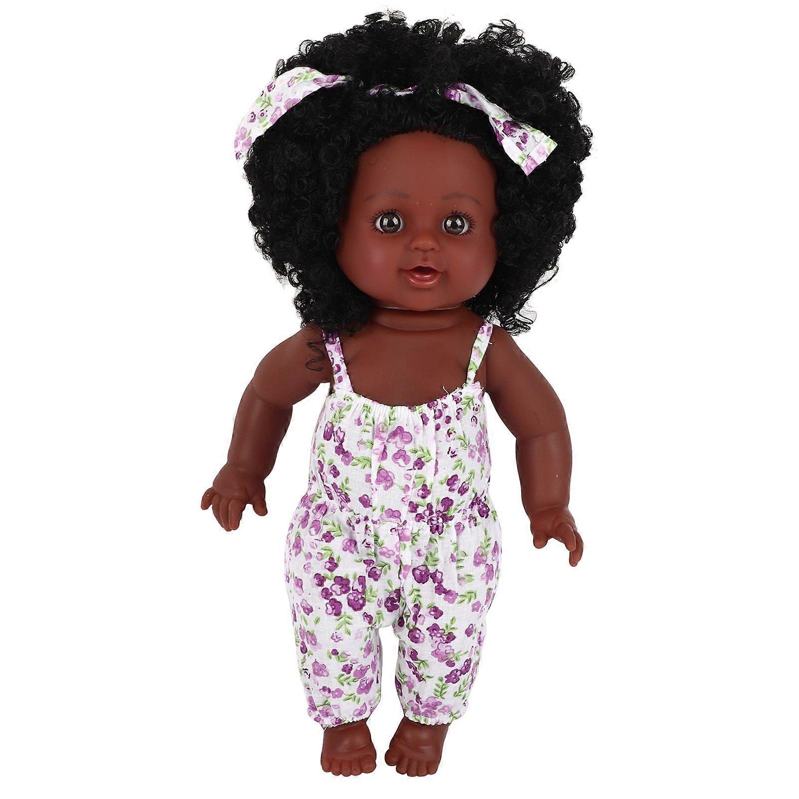 Soft Vinyl Baby Doll With Clothes Newborn Sleeping Bath Toy (Purple Lavender Jumpsuit)