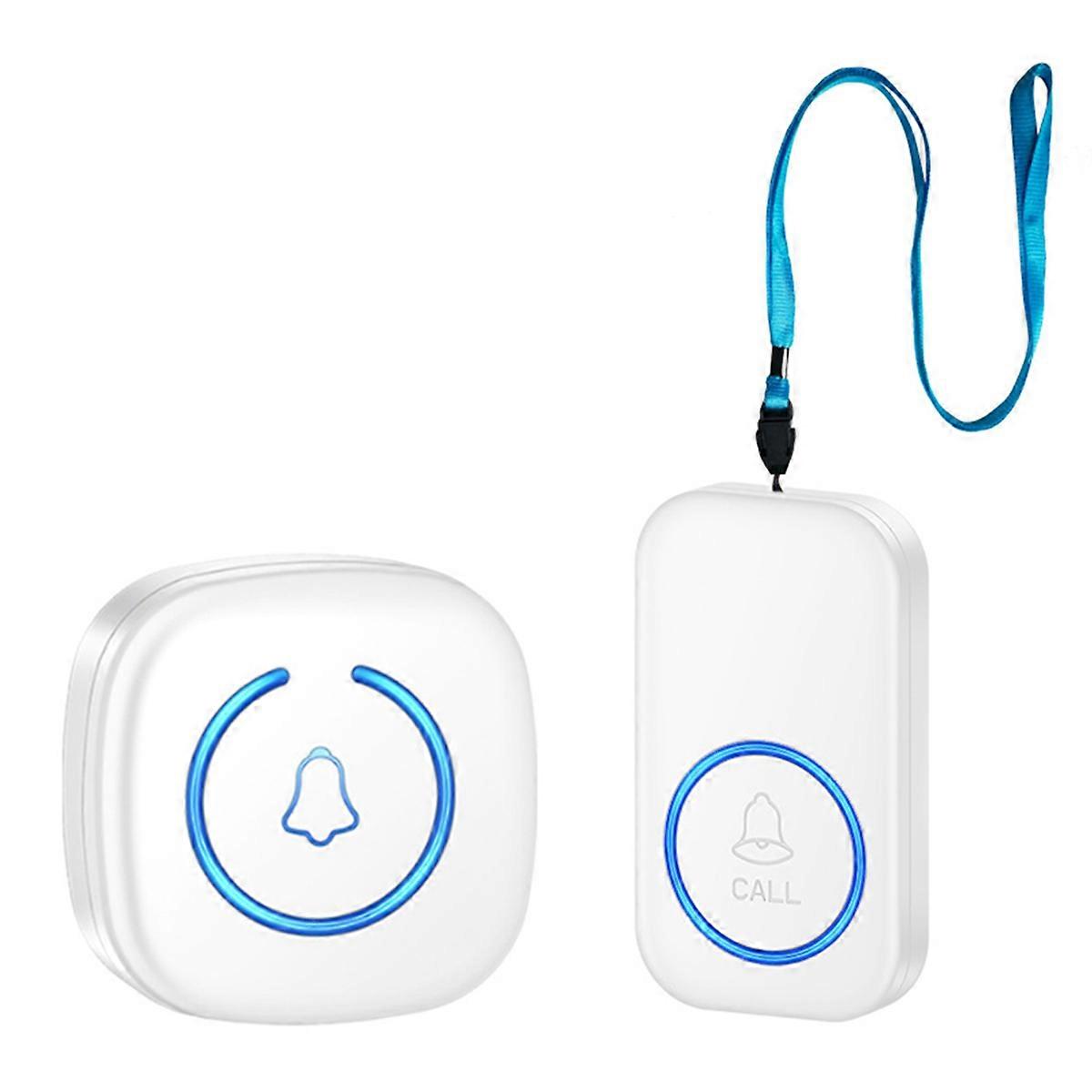 Wireless Lanyard Button Call Pager Emergency SOS Pager White UK Plug