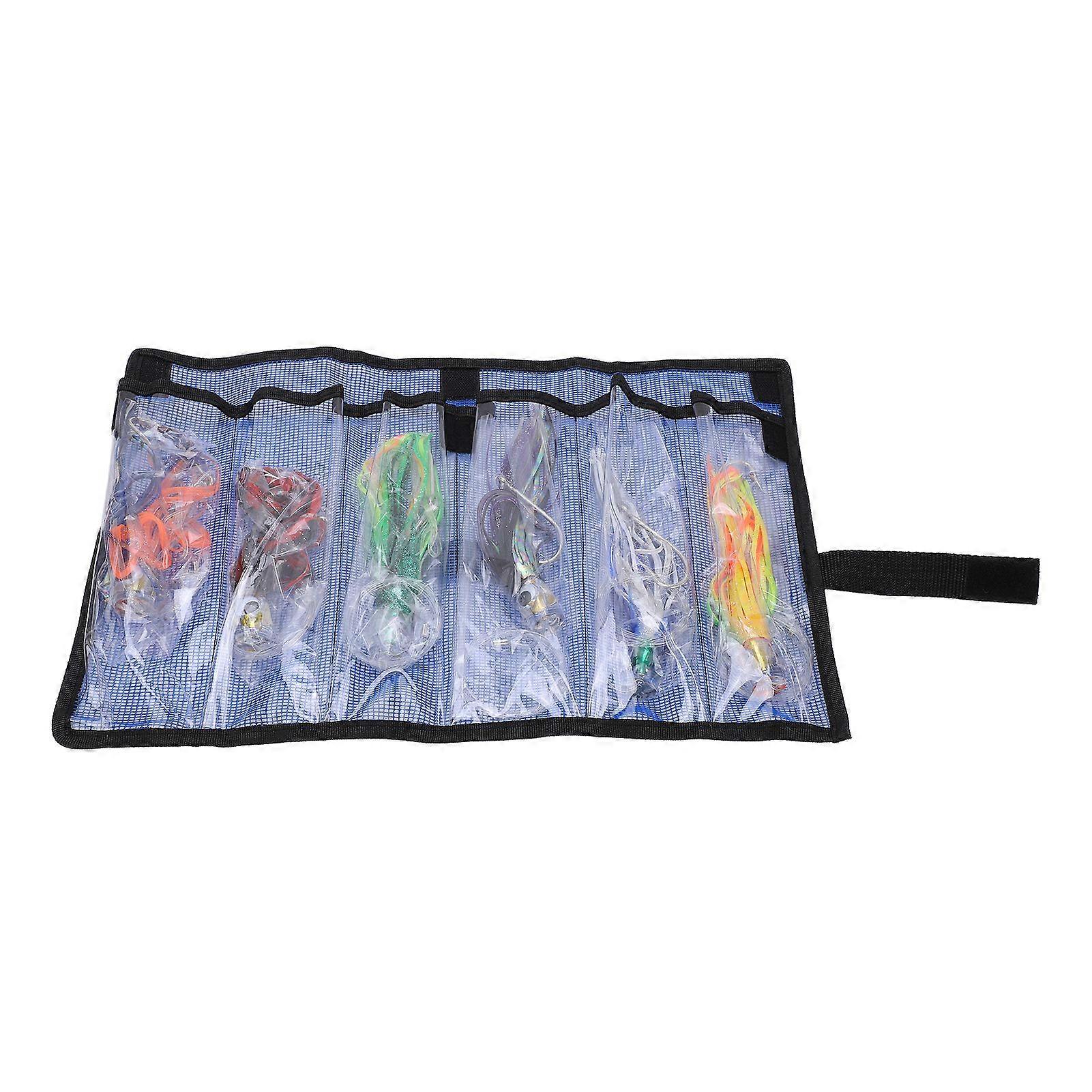 6pcs/set Artificial Bait Squid Octopus Skirts Acrylic Trolling Saltwater Fishing Lure for Big Fish
