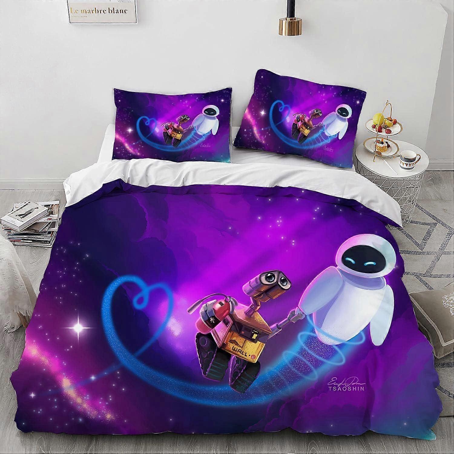 PIN355 Robot Anime Duvet Cover Set, 100% Microfiber Bedding Set, Skin-Friendly 3 Piece Comforter Cover Set for a Comfortable Sleep (07,Twin 68x86inch)
