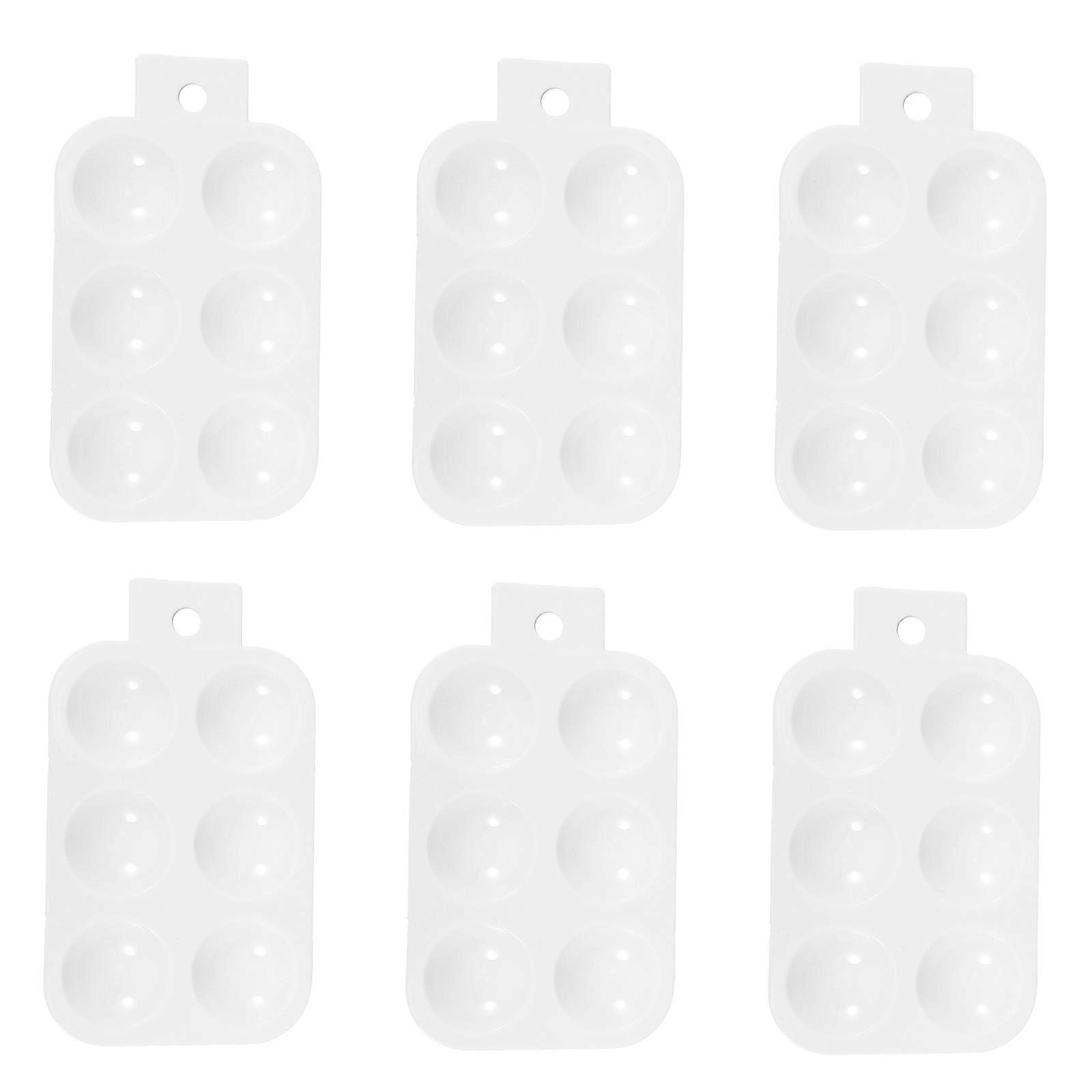 Plastic Paint White 6 Well Watercolor Tray for Artists 18Pcs