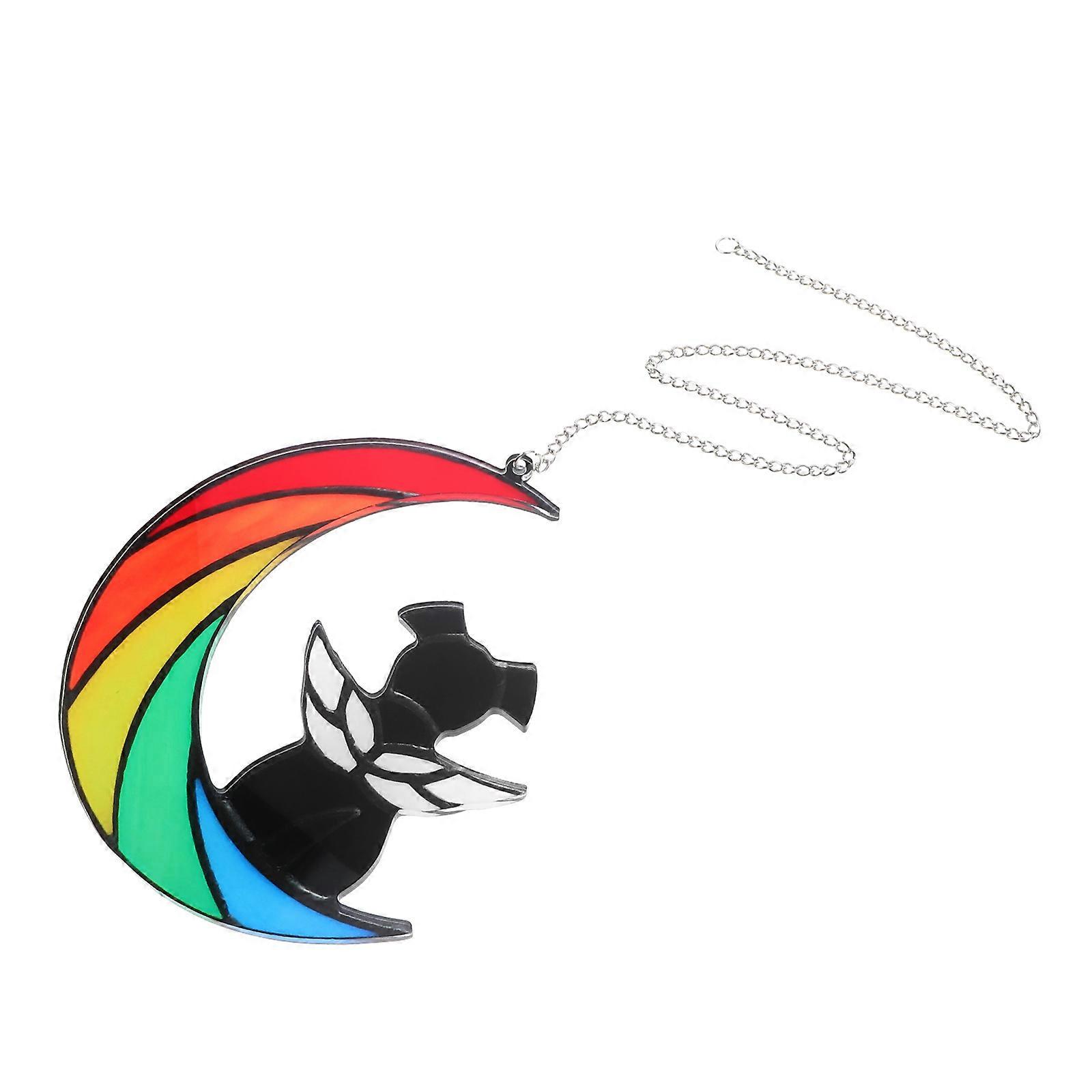 Acrylic Dog Moon Pendant for Home Decor Multi Material Decorative 1Pack