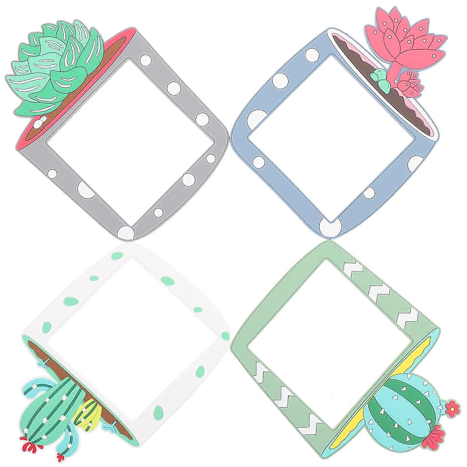 PVC Succulent Pattern Switch Covers for Decoration 4Pcs Assorted Colors