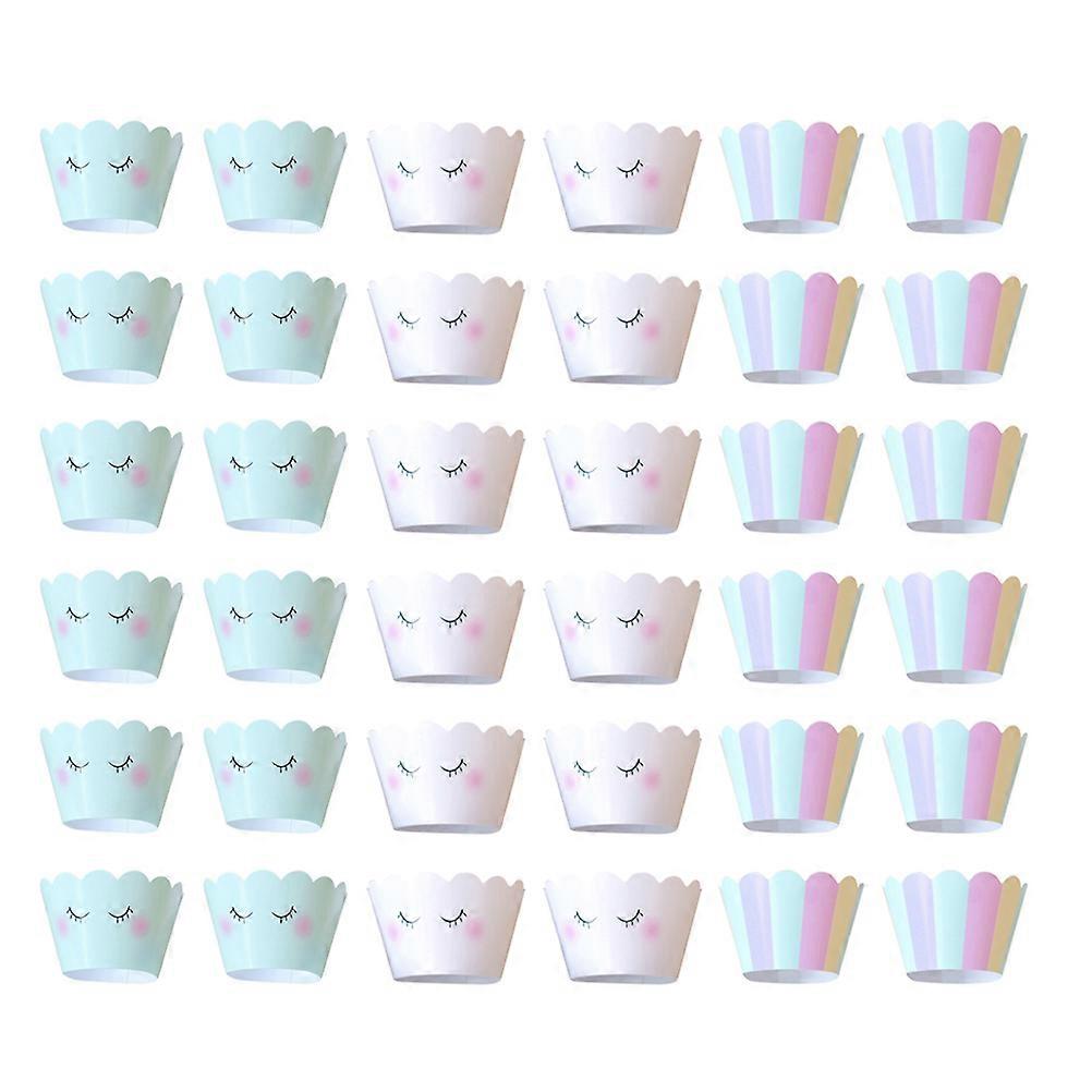 Paper Cake Decor Cake Wrappers for 36Pcs Cupcake Ornament Use