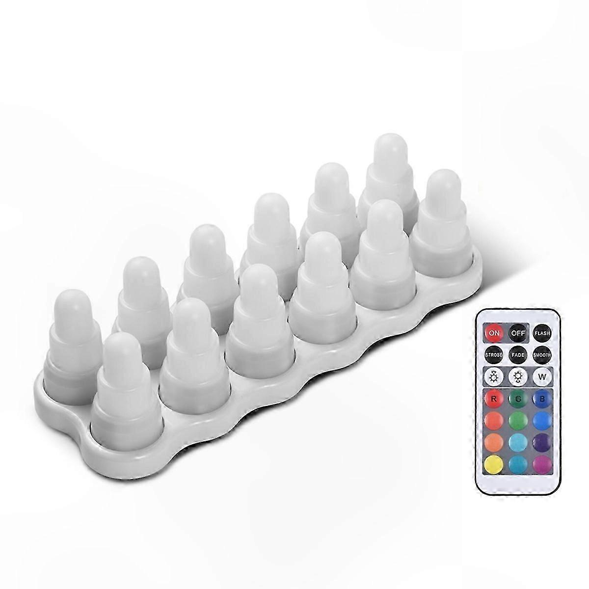 RGB LED Rechargeable Tea Light Candle Lamp with EU Plug for Home Decor