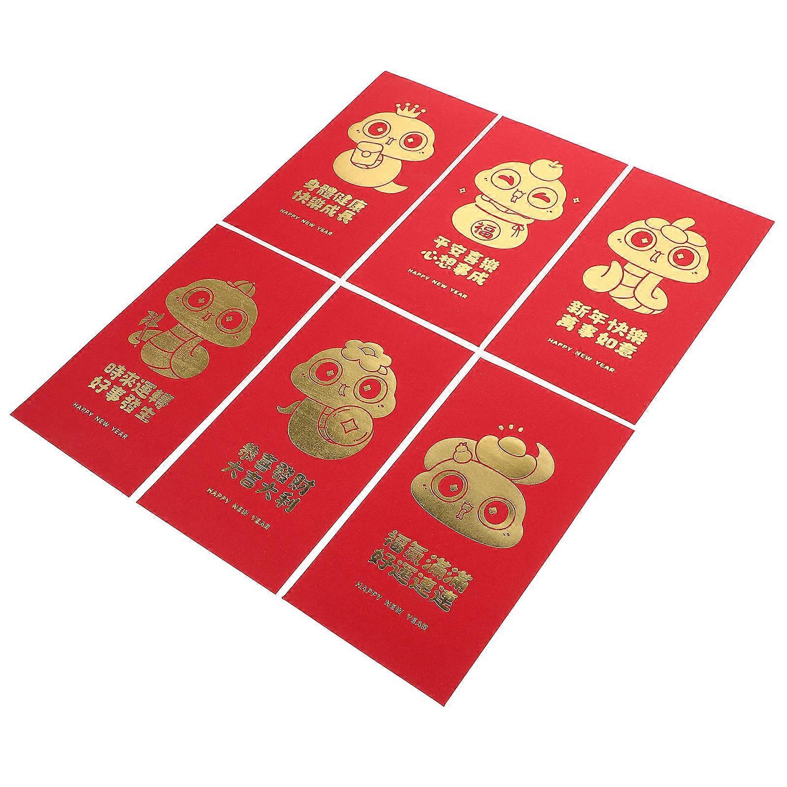 Chinese Snake Hongbao Gold Stamped for New Year 24Pcs Packets
