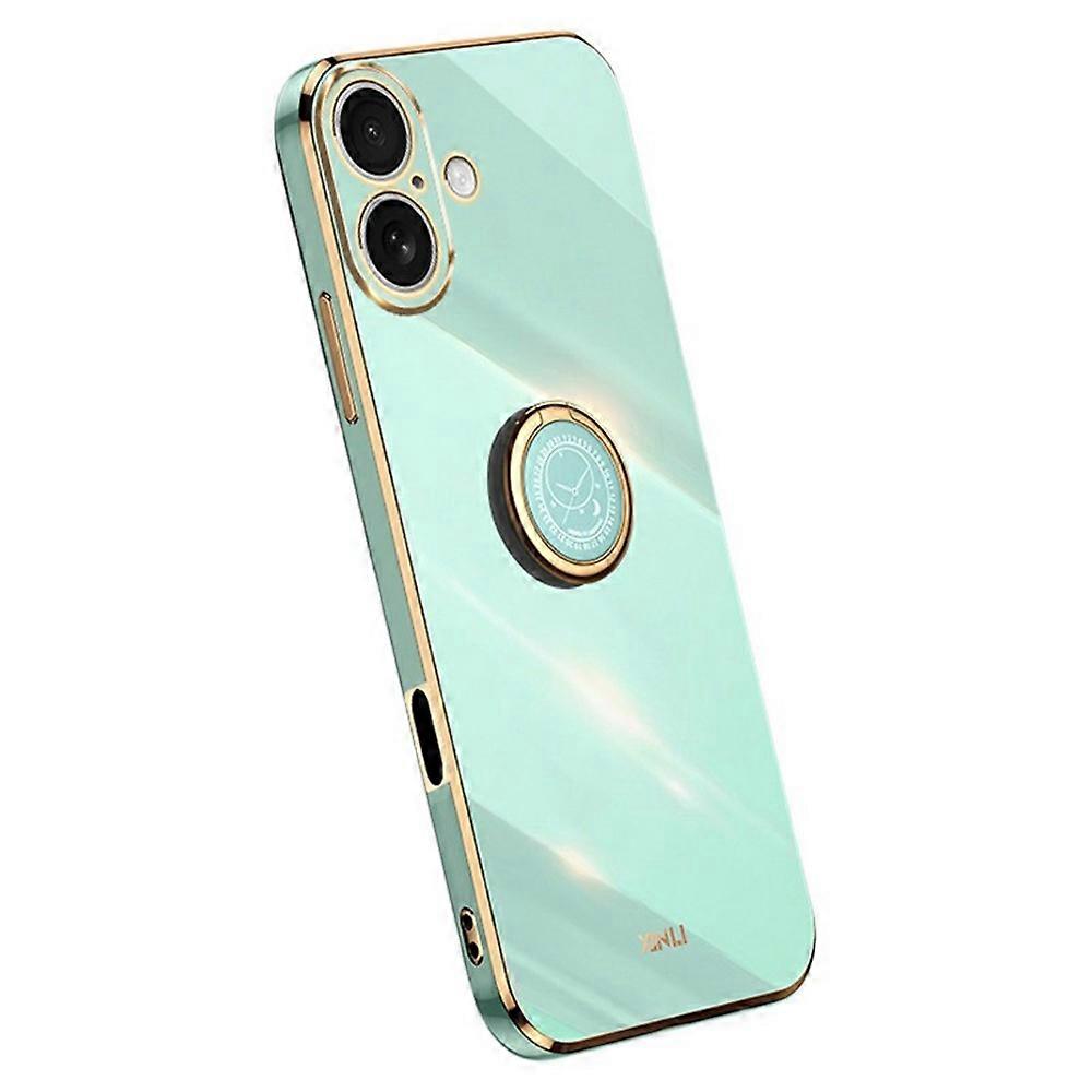 XINLI Compatible For iPhone 17 Case Ring Kickstand Electroplating TPU Phone Cover