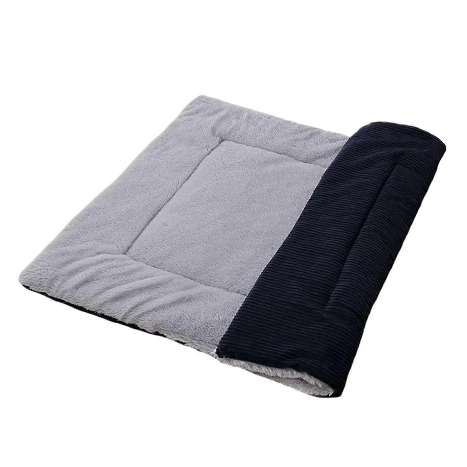 Rectangle Dog Mat Black Large Size, Warm Cat Bed House Cushion, Pet Sleeping Blanket Mat For Large Dogs Sofa Mats
