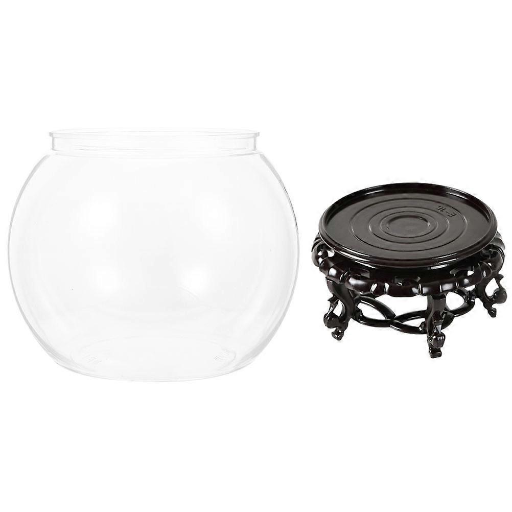 Transparent Desktop Fish Bowl for Office Decoration 2Sets
