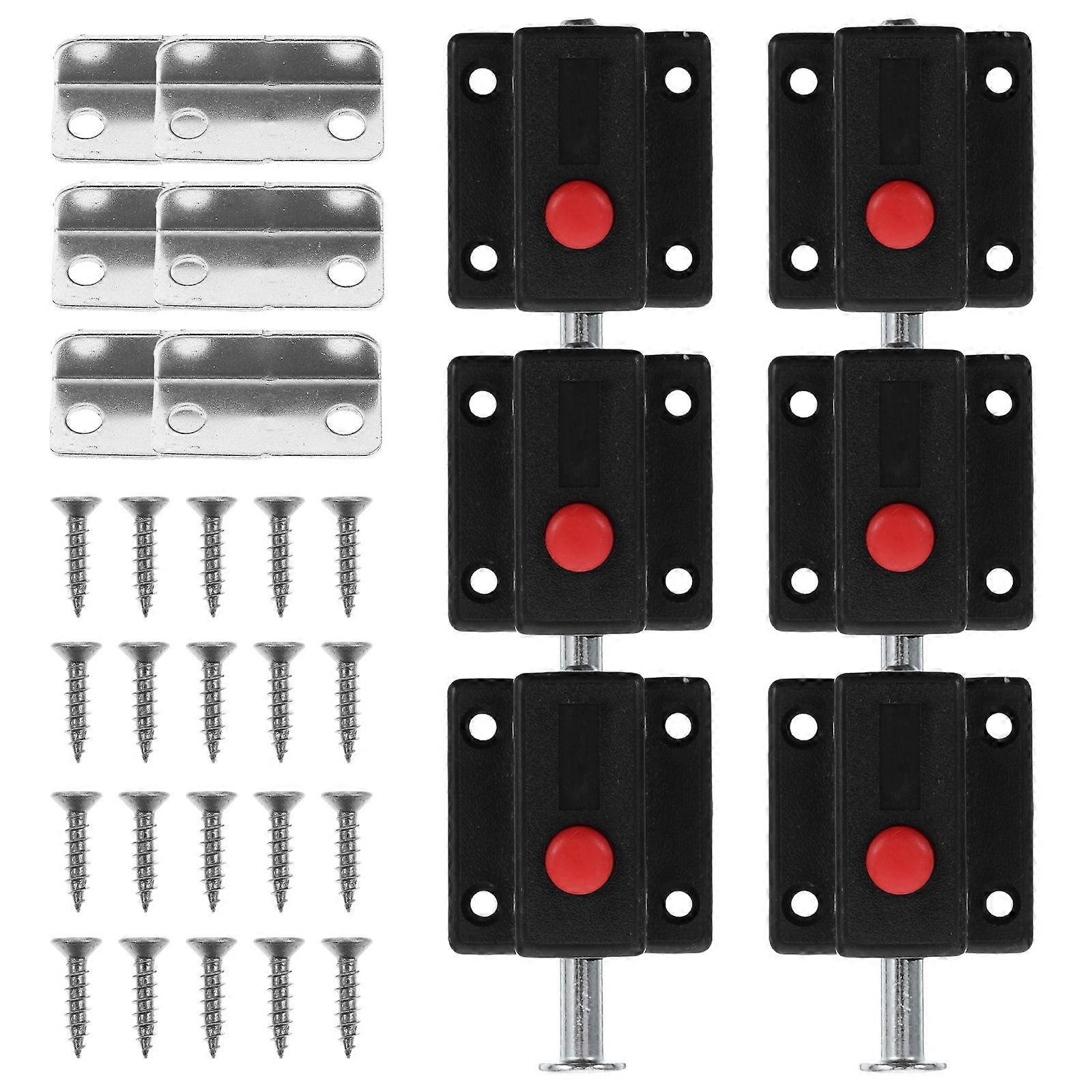 Cabinet Door Spring Loaded Latch with Switch Button 12Pcs Black
