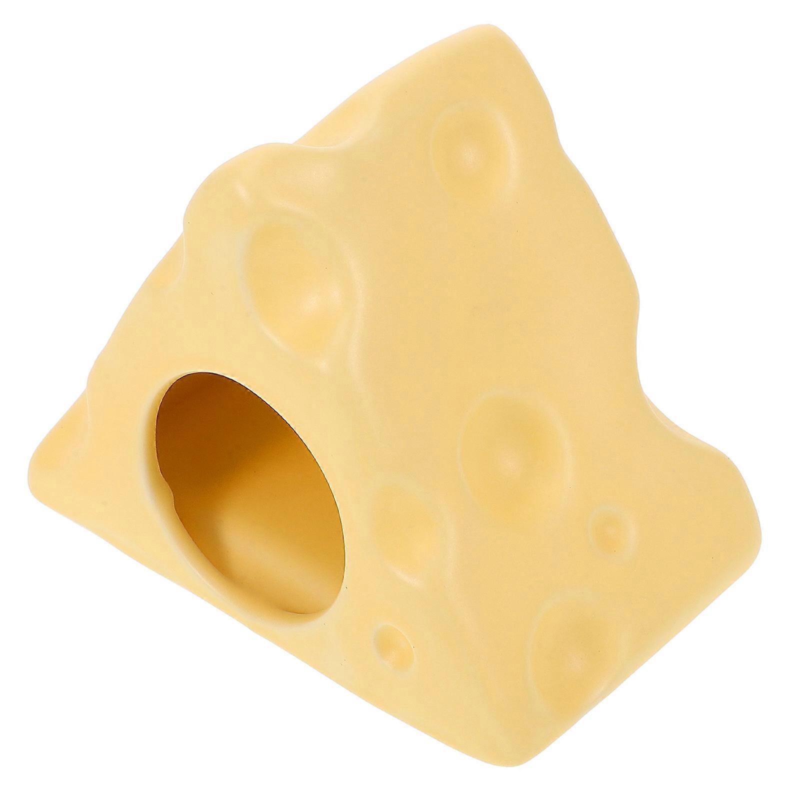 Cooling Ceramic Hamster Nest in Cheese Shape for Small Pet Use
