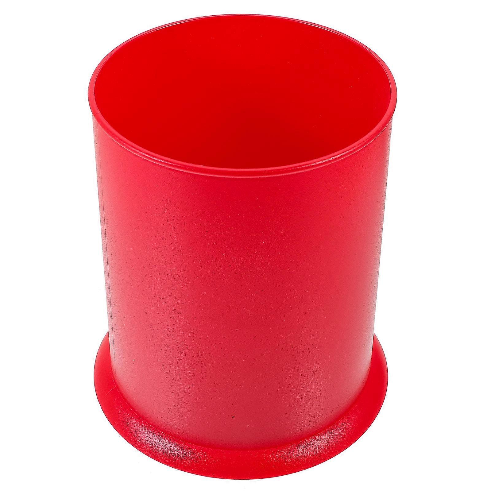 Cylindrical Utensil Holder 4Pcs For Kitchen Tidy Essentials In Red Made Of Sturdy Plastic Material