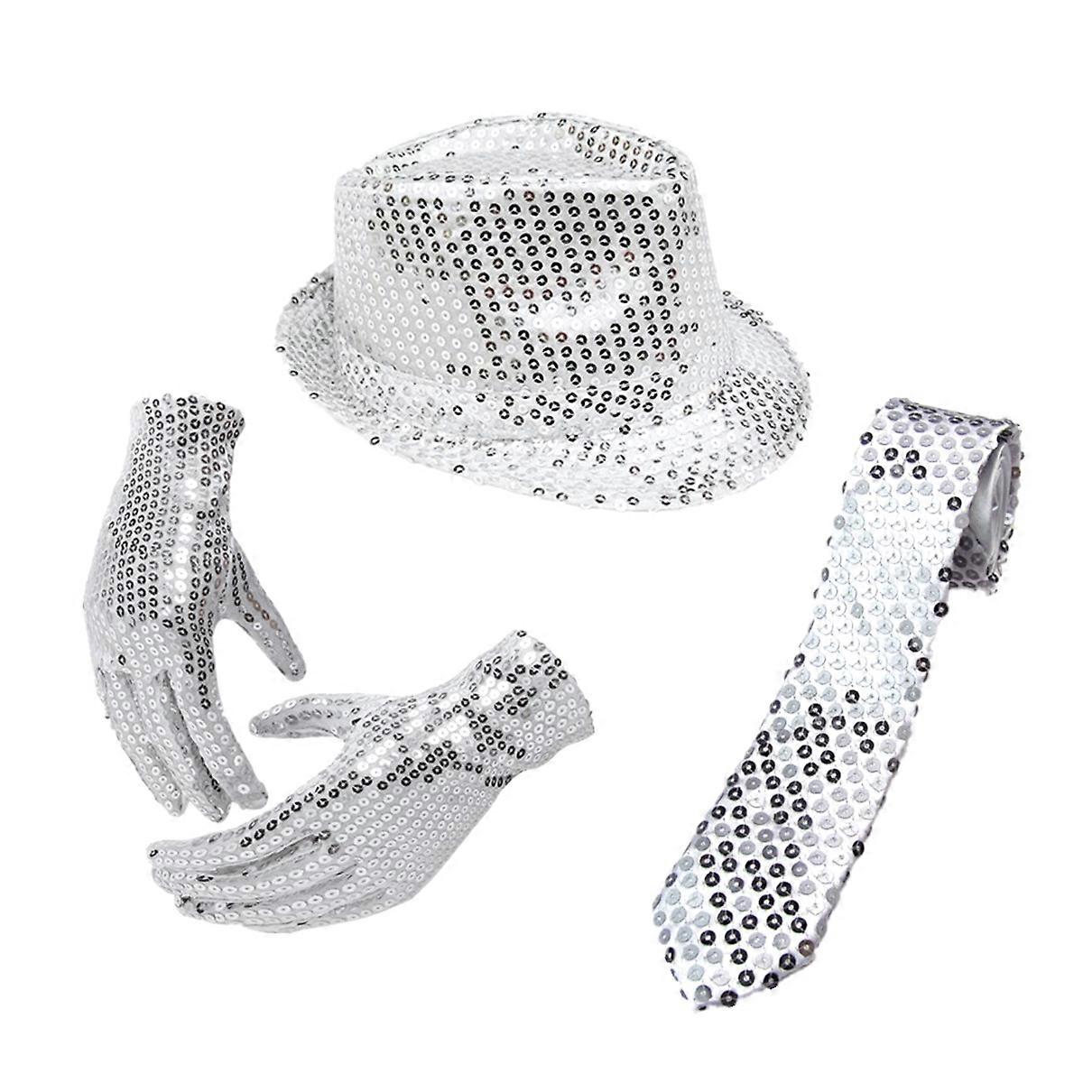Jazz Dance Performance Clothing Sets for Wearing 6Pcs Silver Accessories