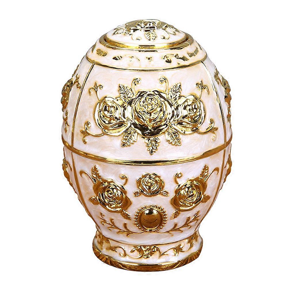 Decorative Toothpick Box European Style Toothpick And Cotton Swab Holder Press Button Design Golden 1Pack