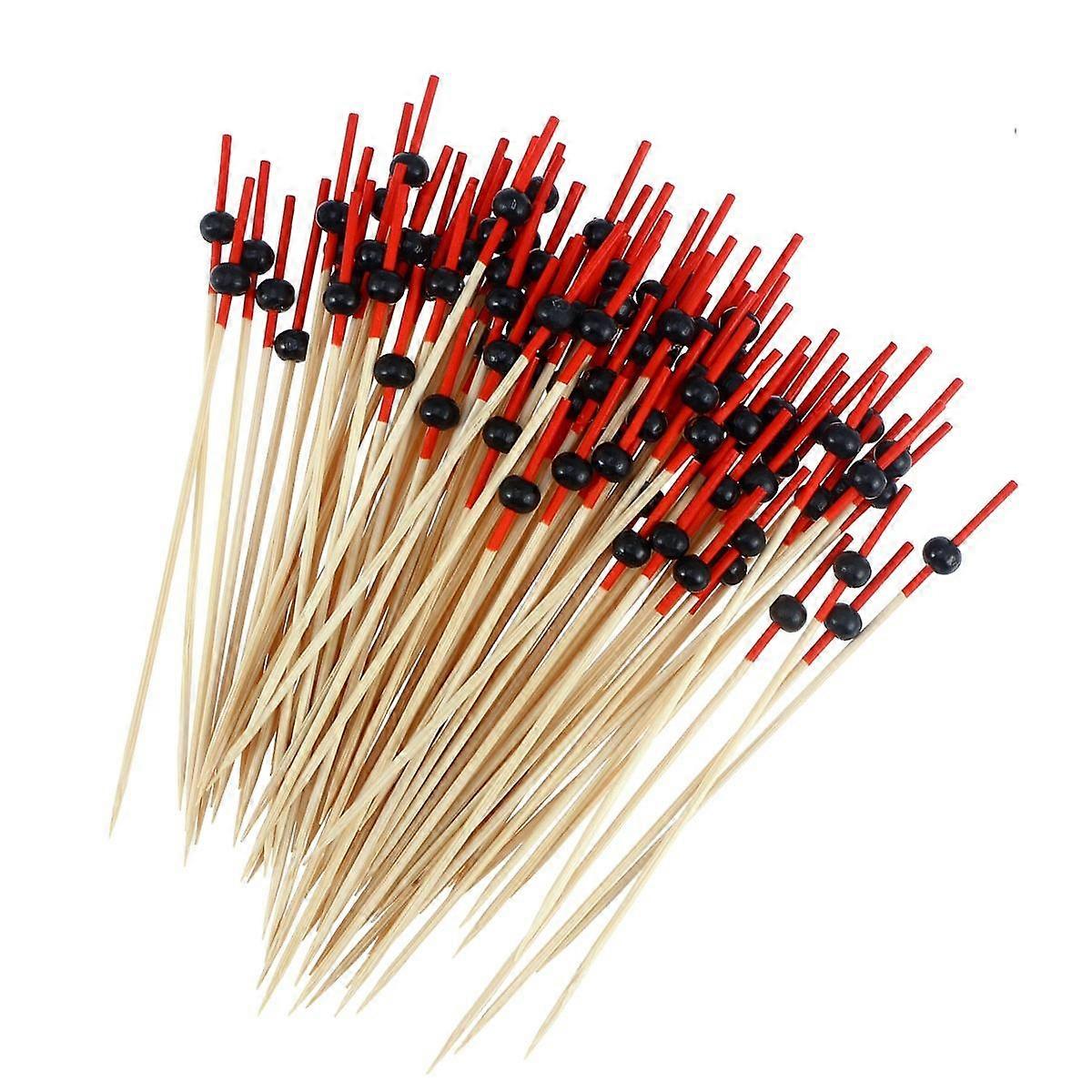 Fruit Picks 2Pcs Appetizer Drink Picks Ideal For Various Occasions In Black Round Beads Style Crafted From Material