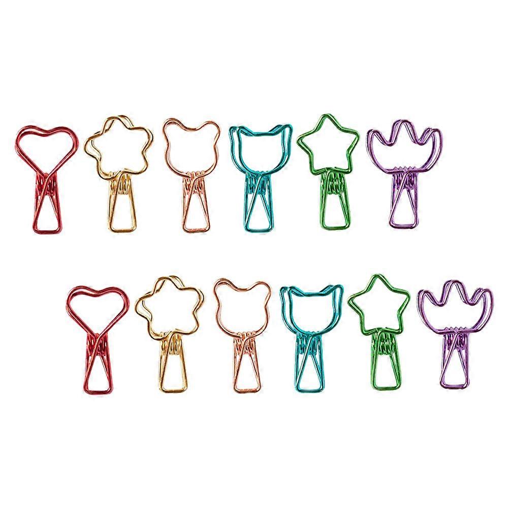 Assorted Color Metal Paper Clips for School and Office 48Pcs