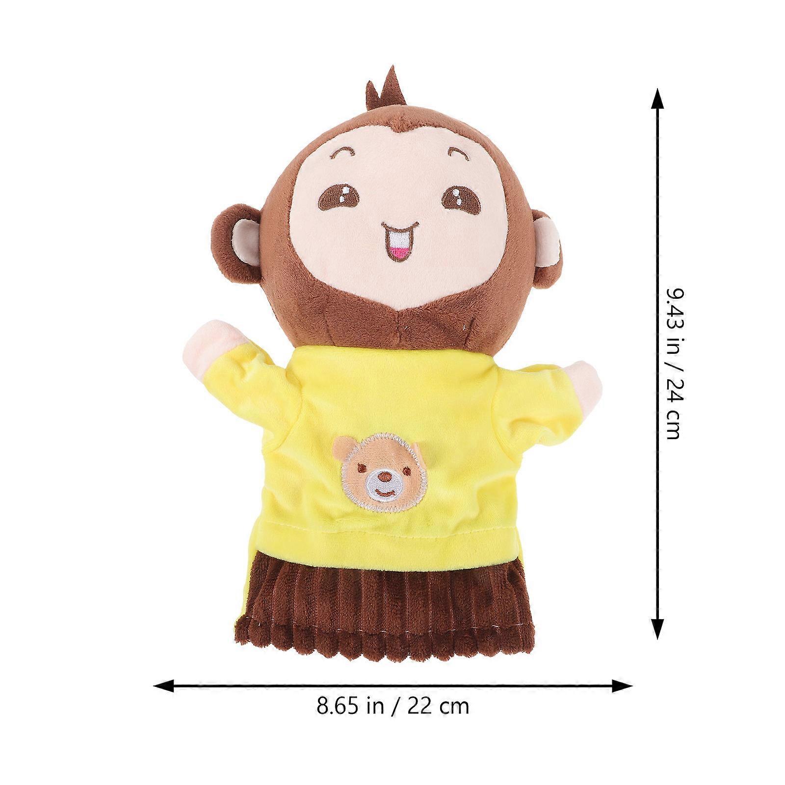 Kids Role Play Monkey Hand Puppet Plush Animal Toy 3Pcs Set