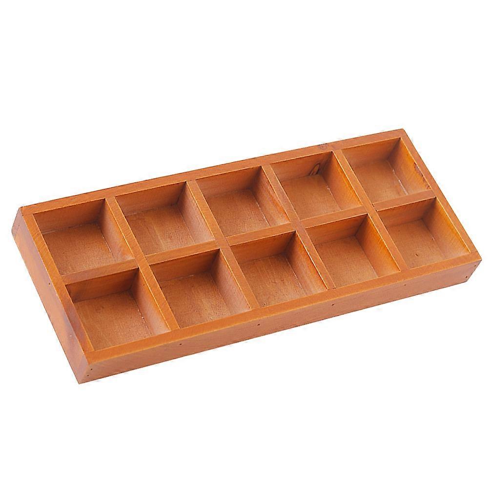 Wood Tray Organizer with Compartments for Storage 4Pcs Set