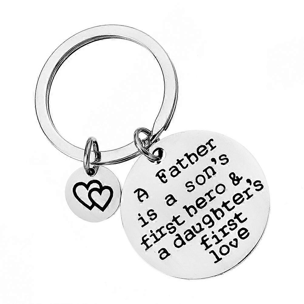 Father's Day Gift Key Ring Creative Keychains for Decoration 2Pcs Silver