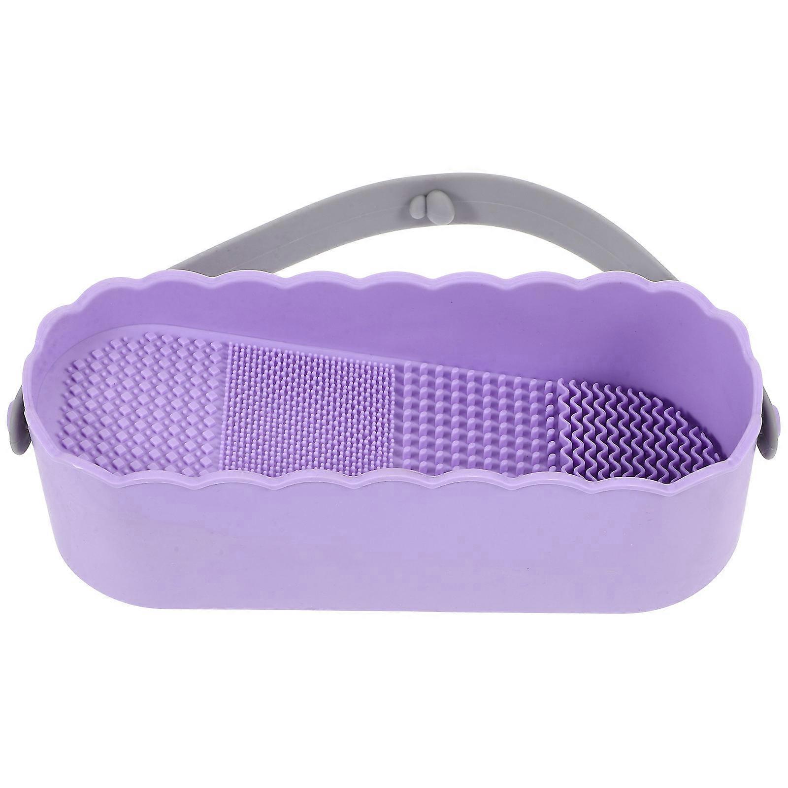 Makeup Tools Cleaner Box for Women Brush Cleaning 2Pcs Rubber Sponge