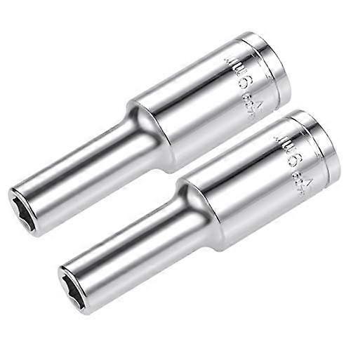 1/2Inch Drive 6 Point Deep Socket 9 mm Metric CrV Steel Pack Of 2