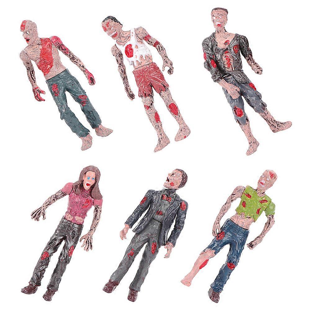 Plastic Zombie Dolls for Decor Use 1Set of Mini Zombie Action Figure Set