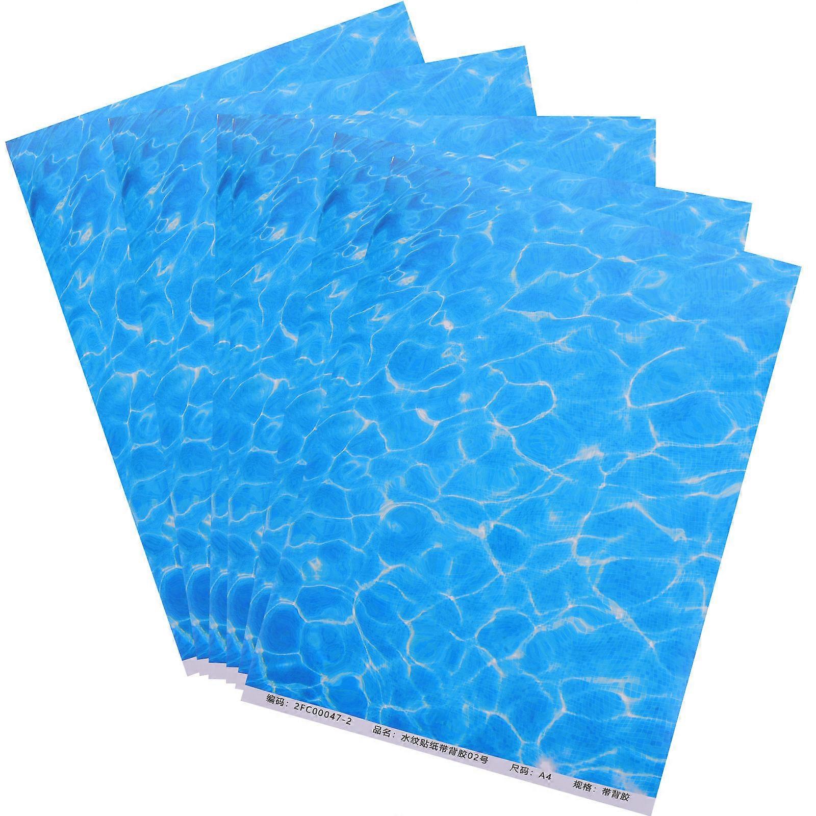 Water Surface Wall Sticker Simulation Water Grain Sticker for Decor 18Pcs Blue