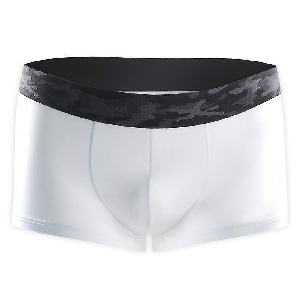 Men Seamless Ice Silk Breathable Underwear for 3Pcs White