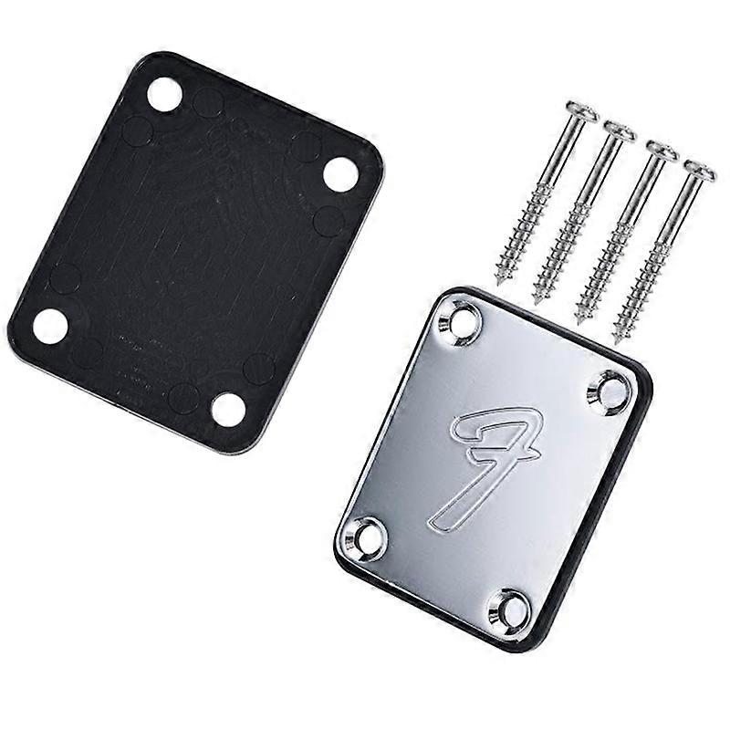 70S 4-Bolt Guitar Neck Plate Neckplate(Silver)
