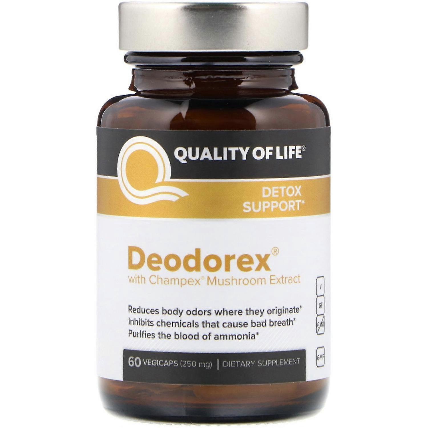 Quality of Life Labs, Deodorex, With Champex Mushroom Extract, 250 mg, 60 VegiCa